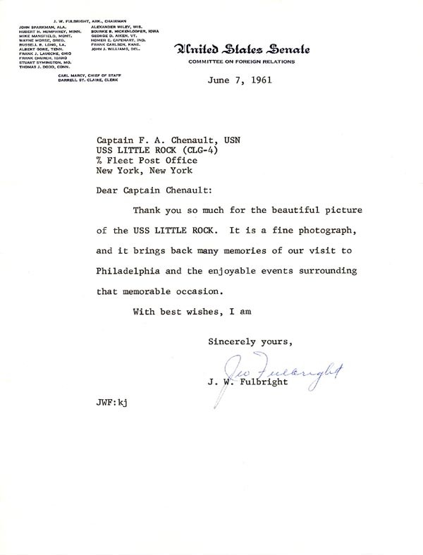 Sen. J.W.Fulbright Letter